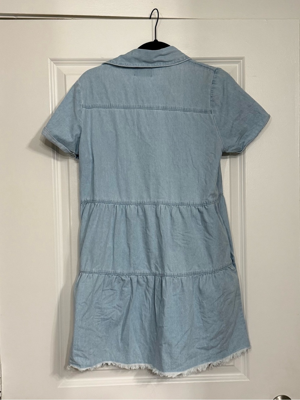 Show Me Your Mumu Birmingham Tiered Button-Down Denim Mini Dress Size Medium - Picture 4 of 6